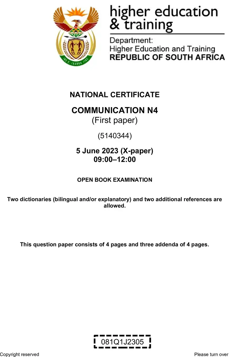 Communication N4 P1 QP June 2023