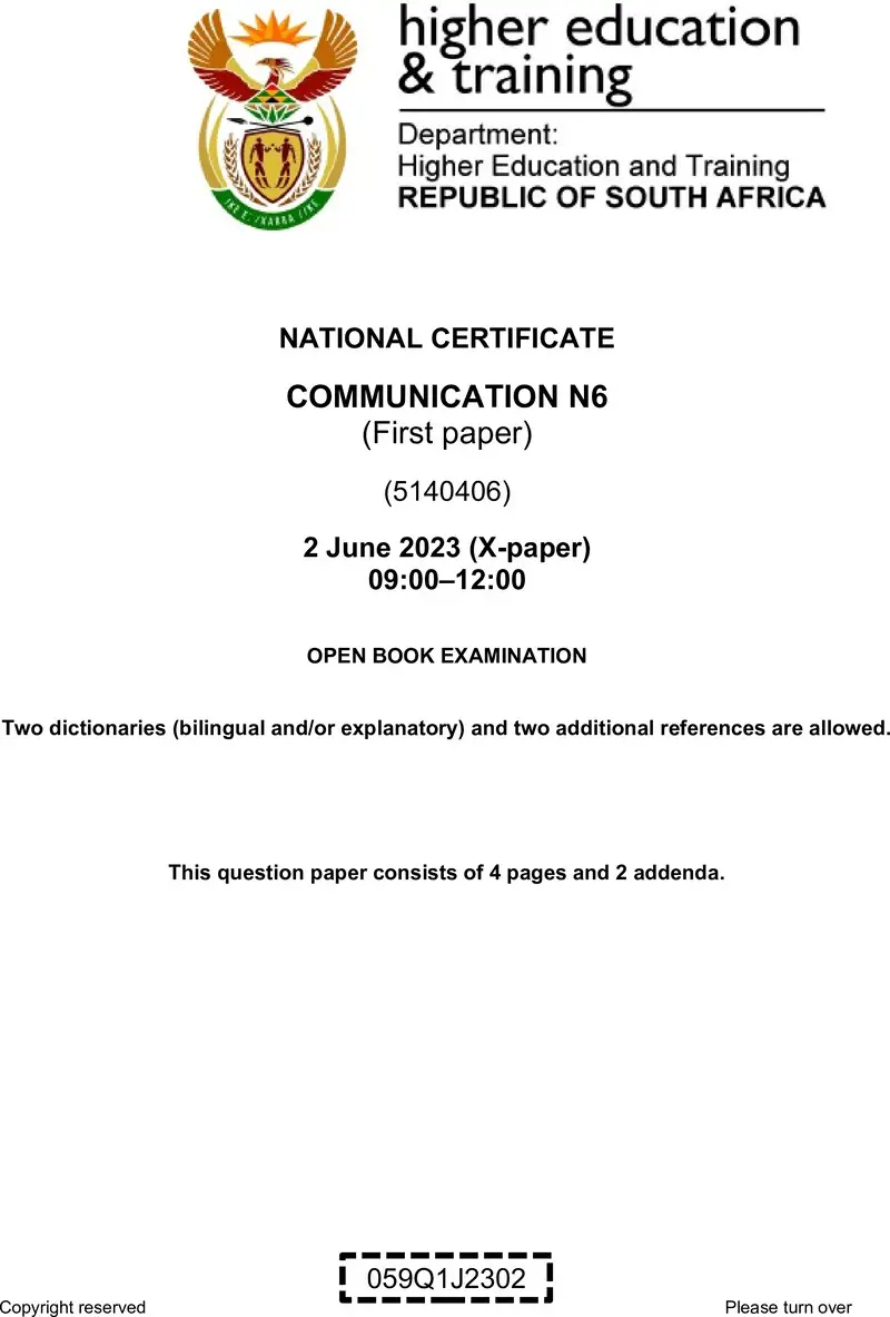 Communication N6 P1 QP June 2023