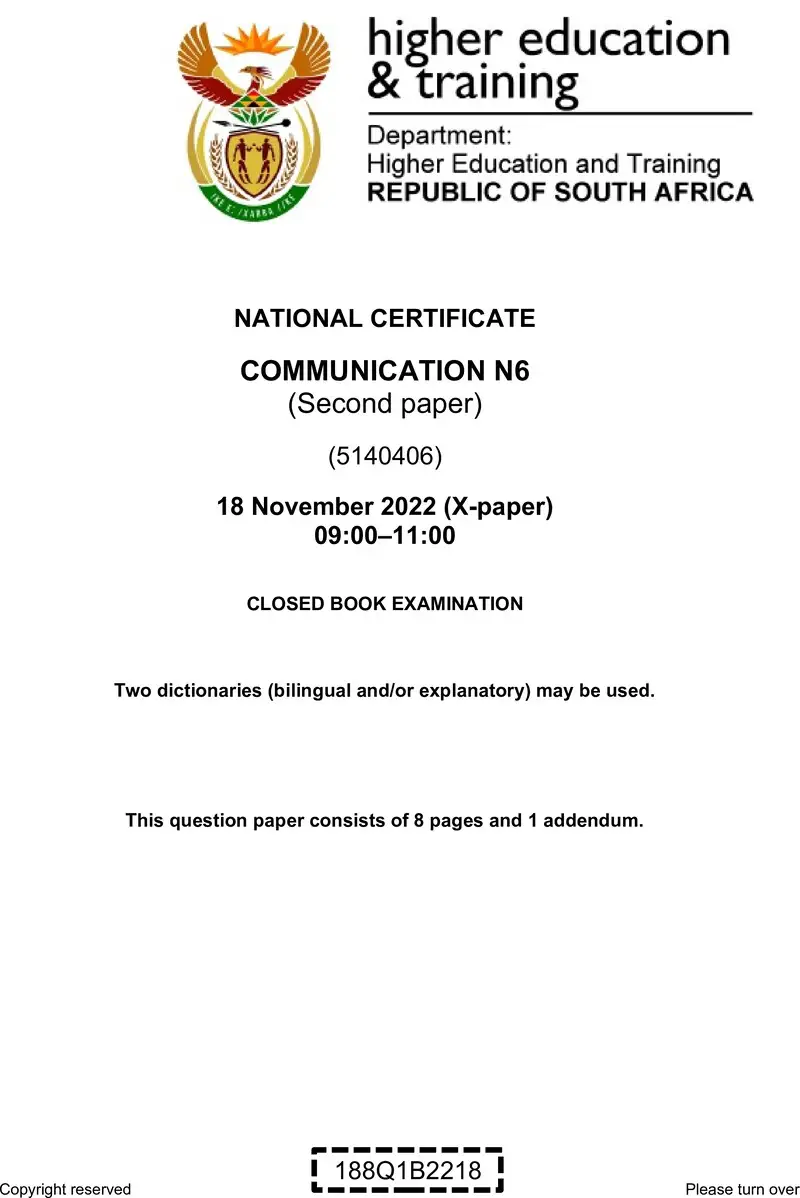 Communication N6 P2 QP Nov 2022