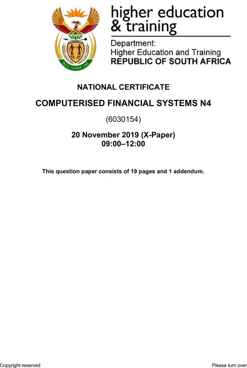 Financial Systems N4 QP Nov 2019 preview
