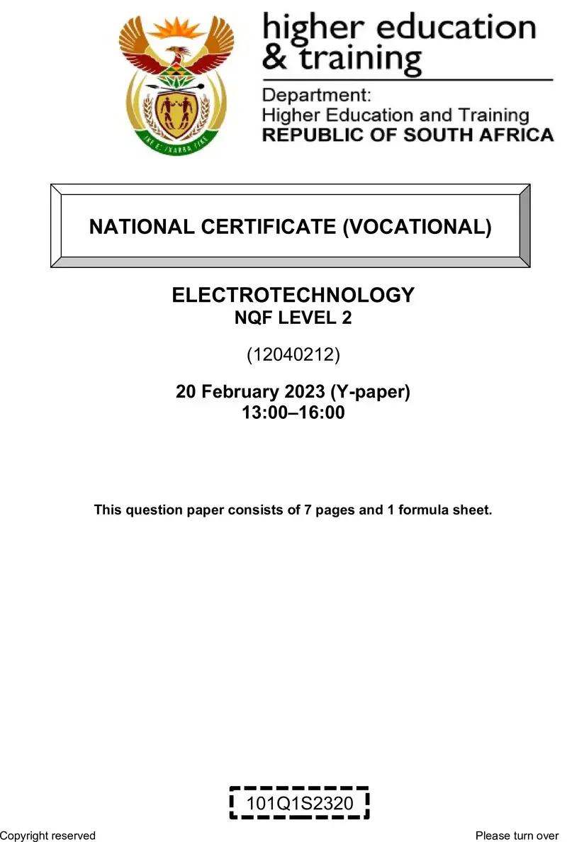 Electrotechnology L2 QP Supp Feb 2023