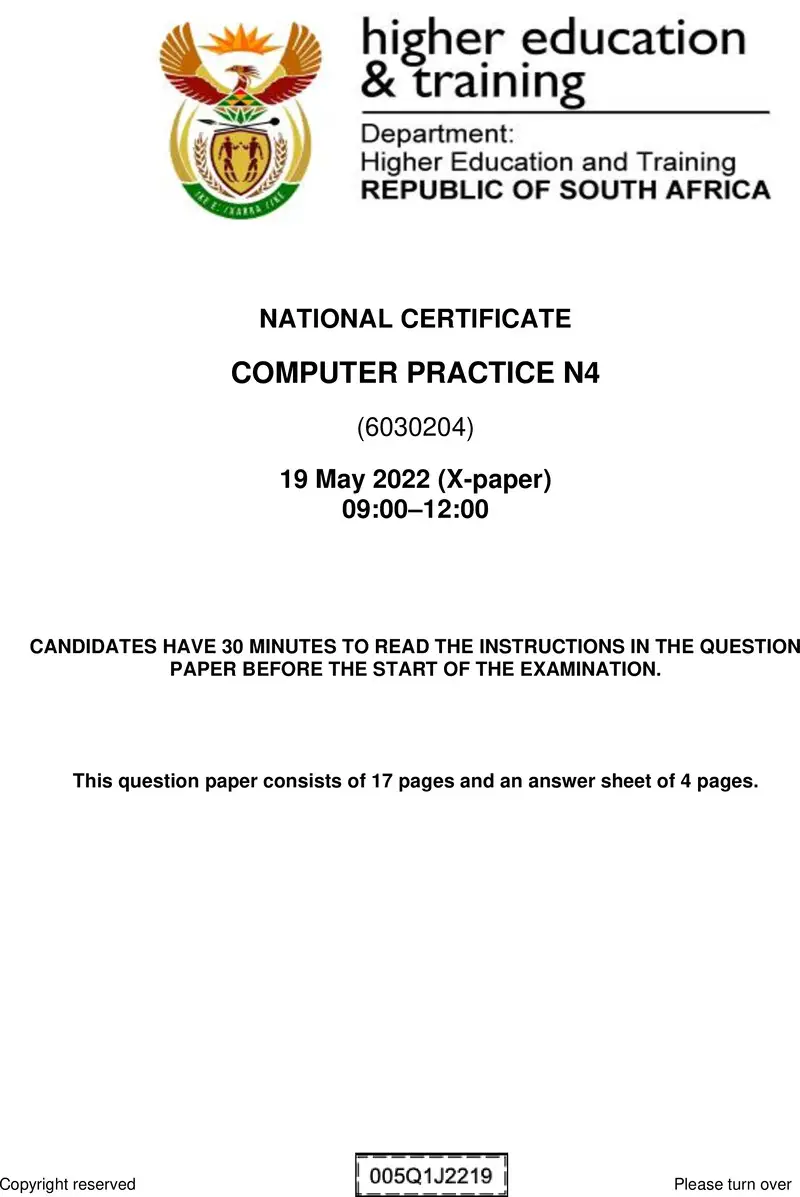 Computer Practice N4 QP June 2022