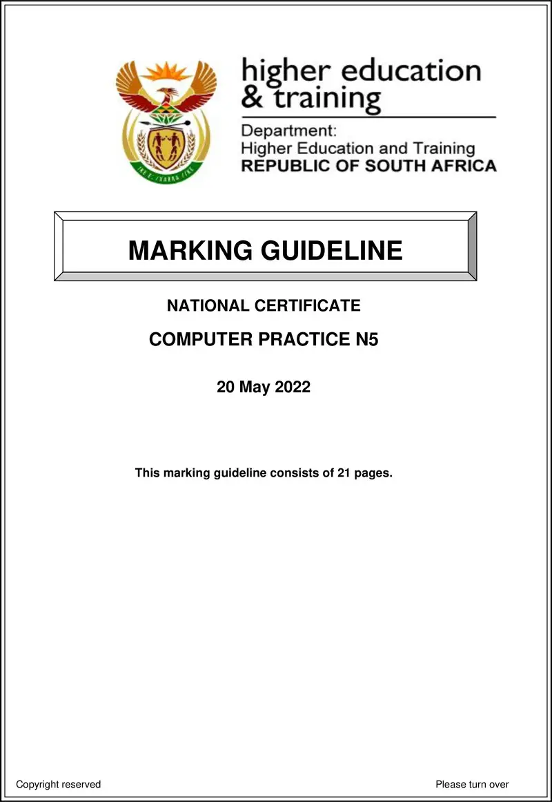 Computer Practice N5 Memo June 2022