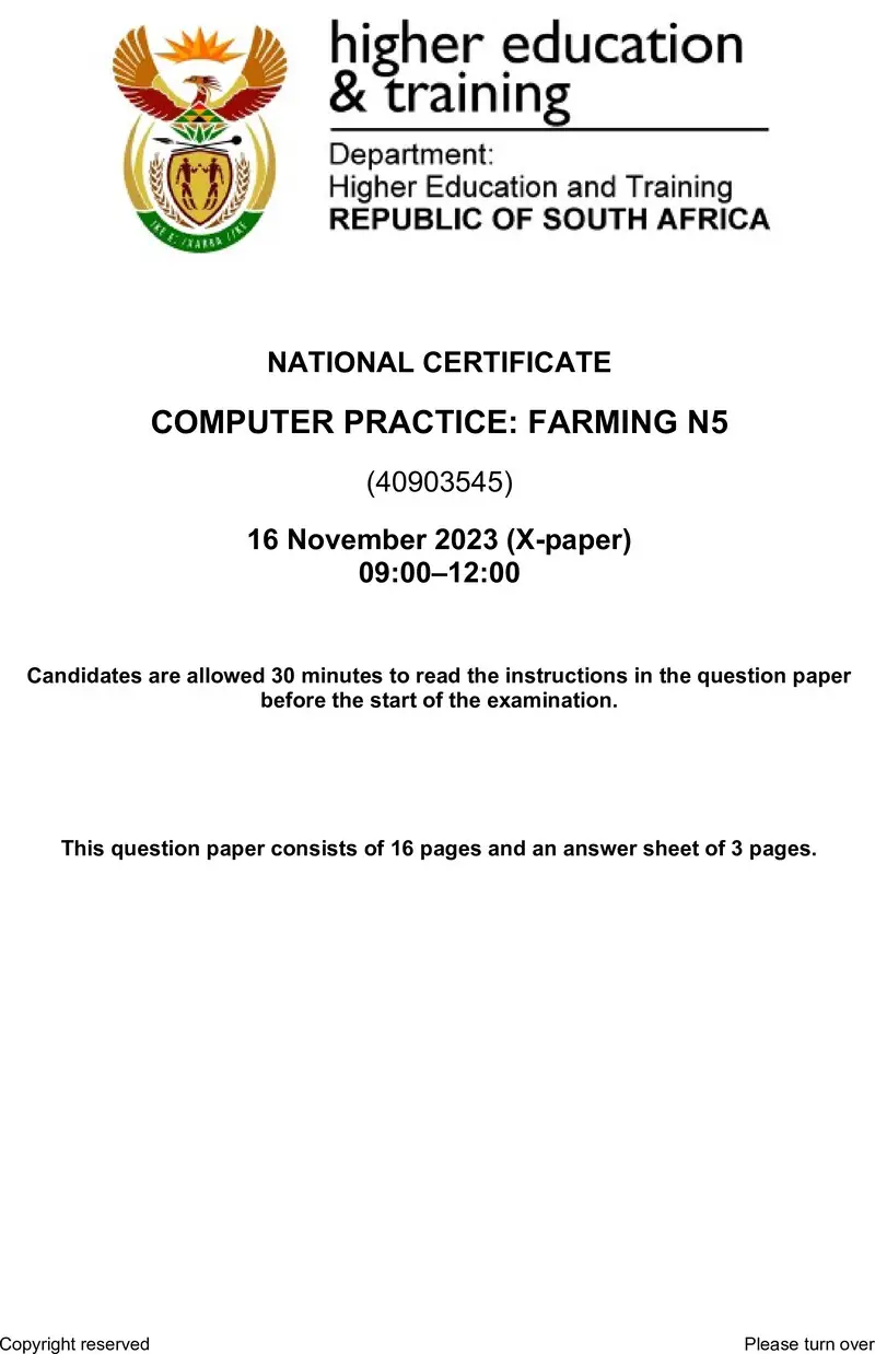 N000 Computer Practice Farming N5 QP Nov 2023 preview