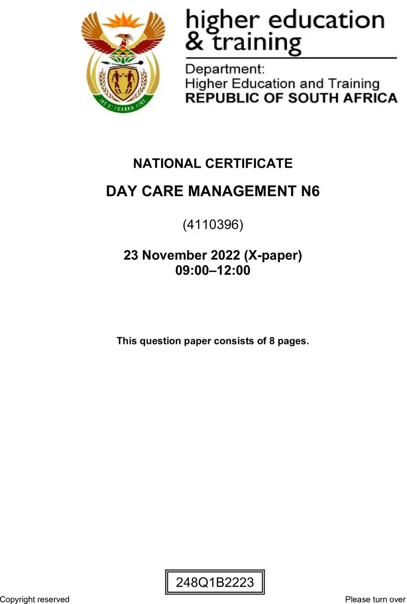 Daycare Management N6 Nov QP 2022 Edited Fopma
