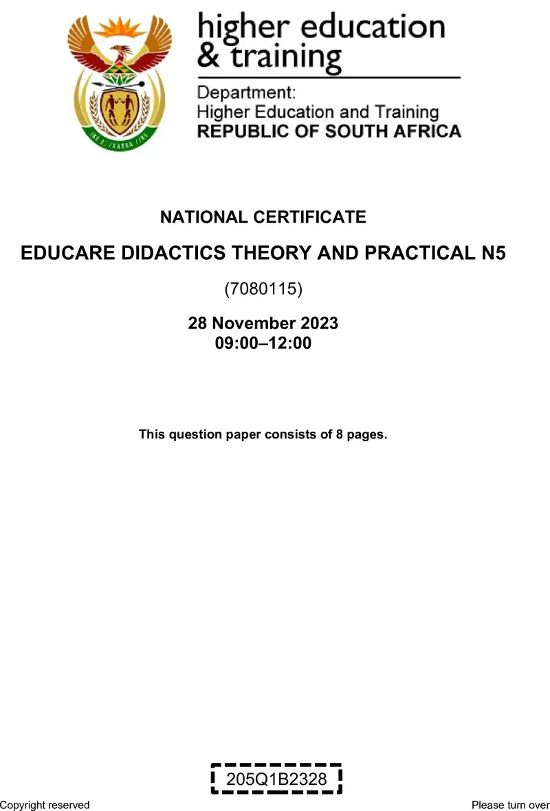 N390 Educare Didactics Theory And Practical N5 QP Nov 2023