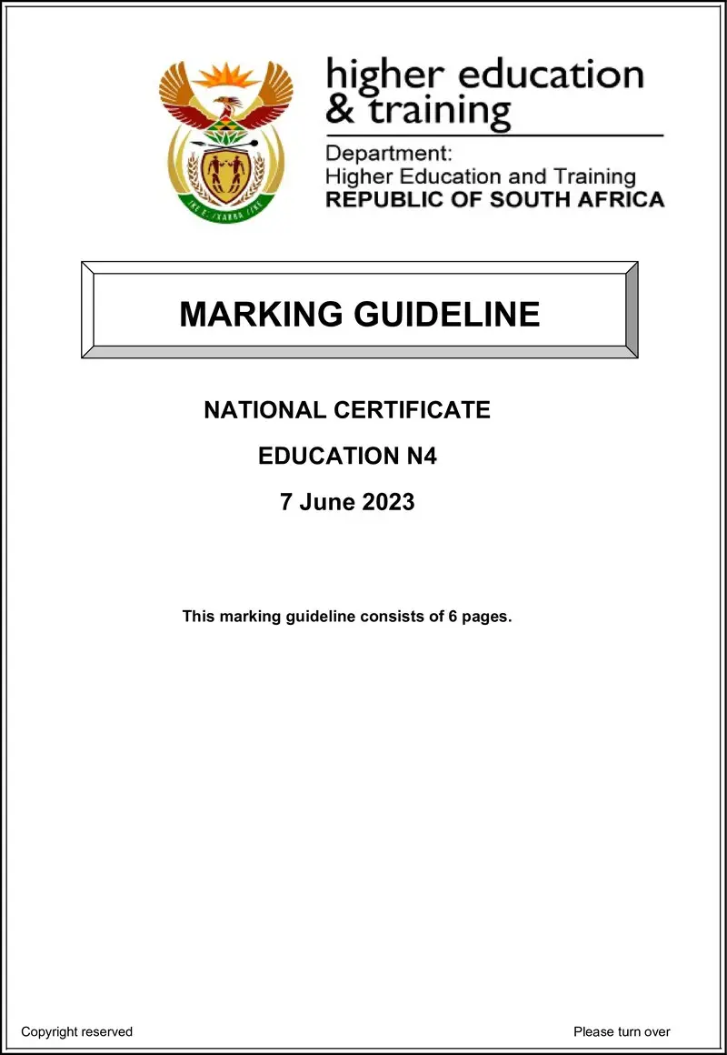 Education N4 June Memo 2023