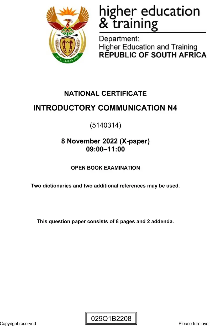 Introductory Communication N4 QP Nov 2022 Edited Fopma