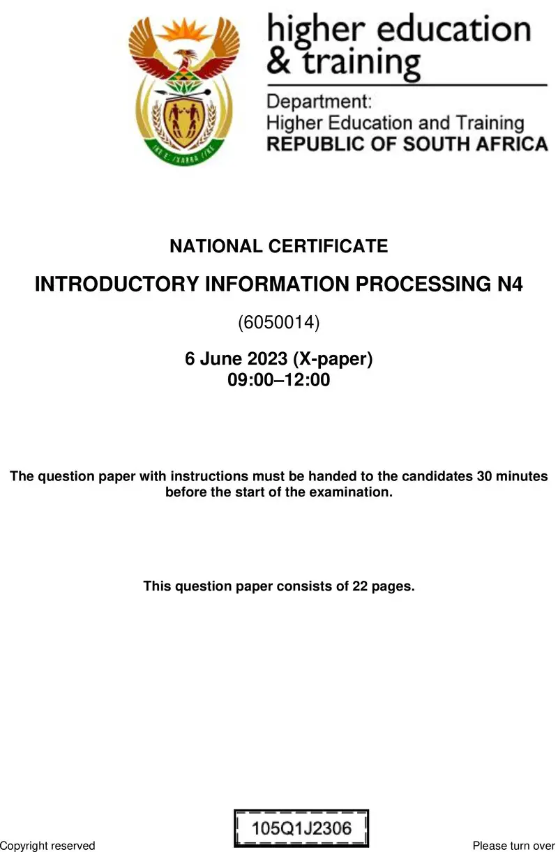 Information Processing N4 QP June 2023 preview