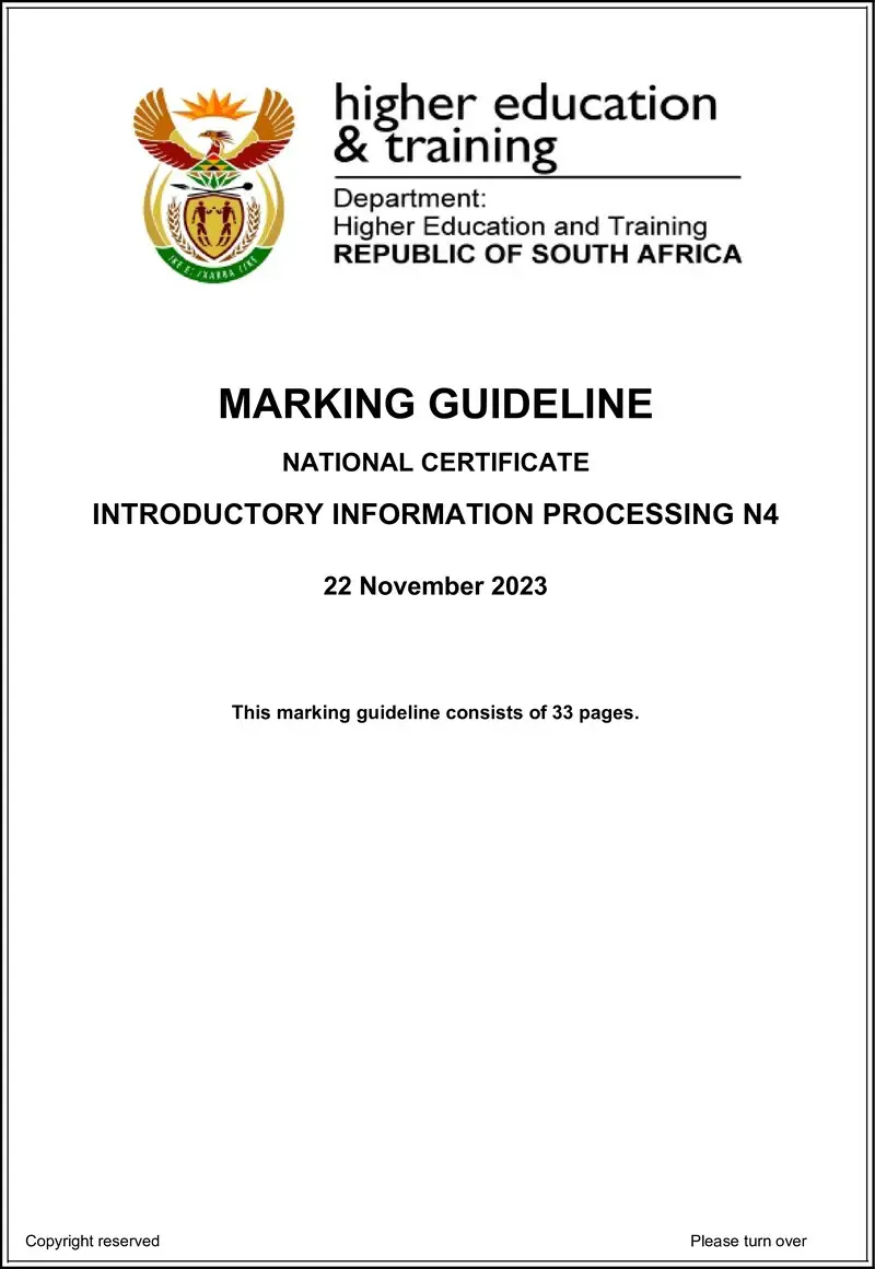 N840 Introductory Information Processing N4 Memo Nov 2023