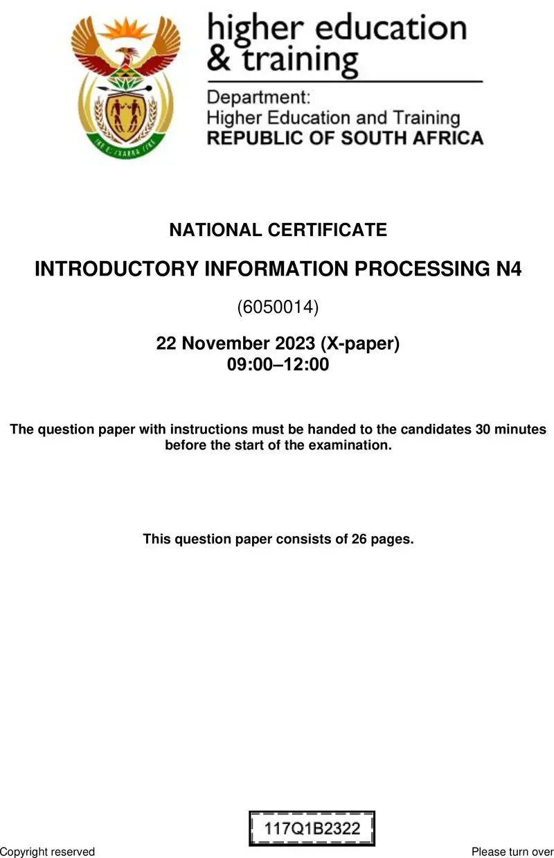 N840 Introductory Information Processing N4 QP Nov 2023 preview