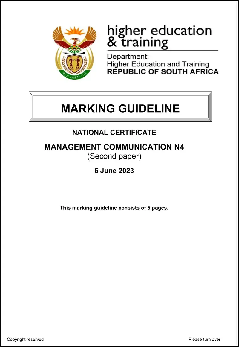 Communication N4 P2 MEMO Jun 2023 preview