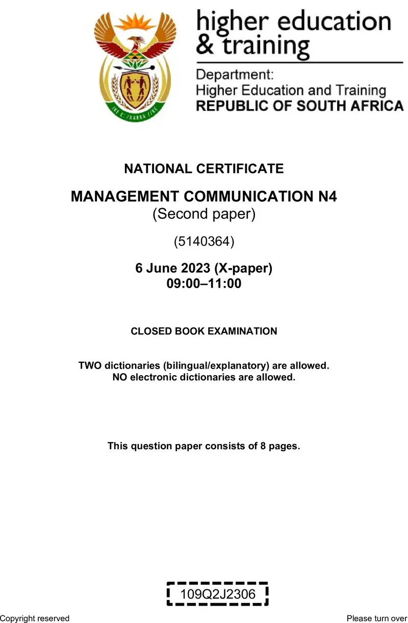 Management Communication N4 P2 QP June 2023