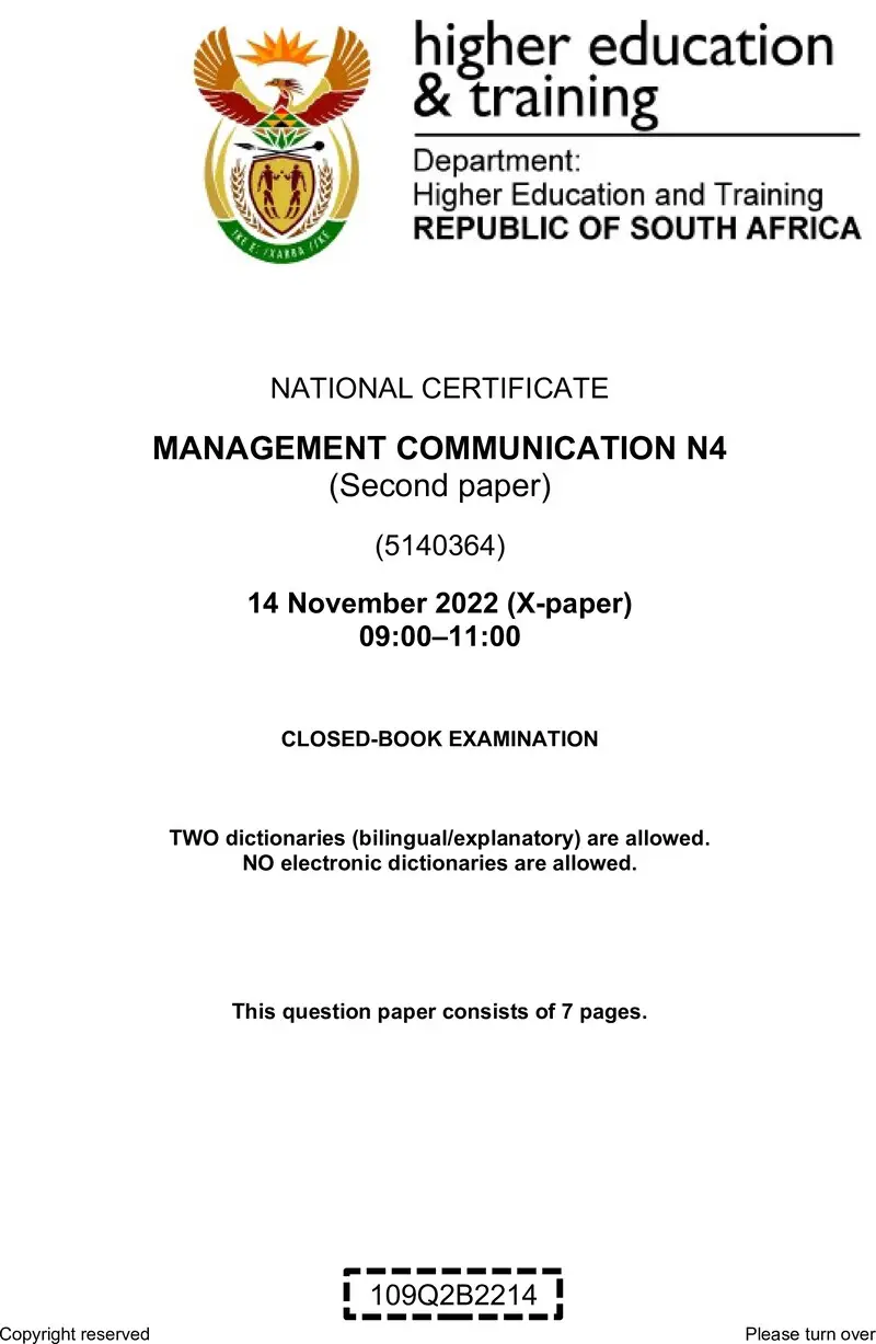 Communication N4 P2 QP Nov 2022 preview