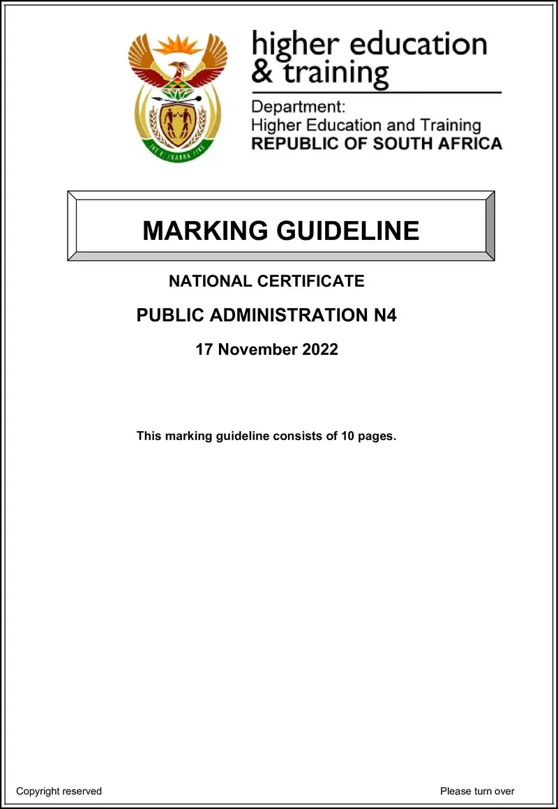 Administration N4 MEMO Nov 2022 preview