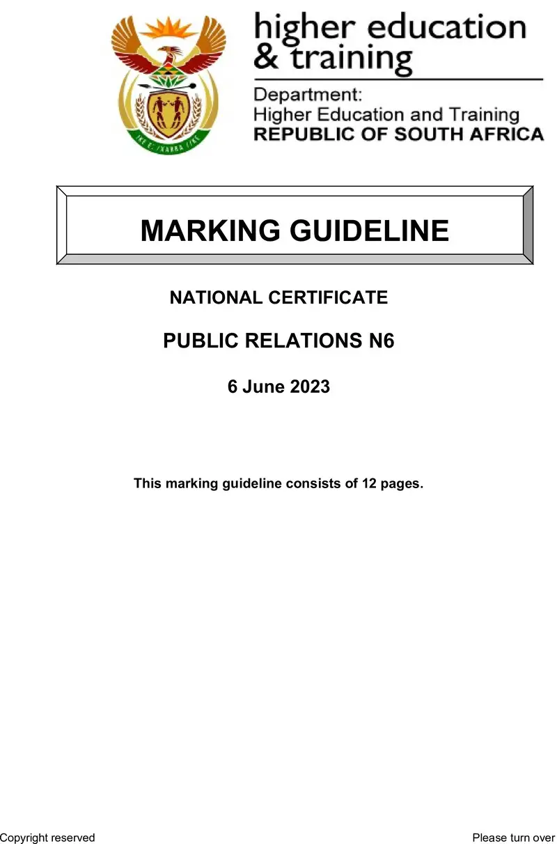 Public Relations N6 June Memo 2023