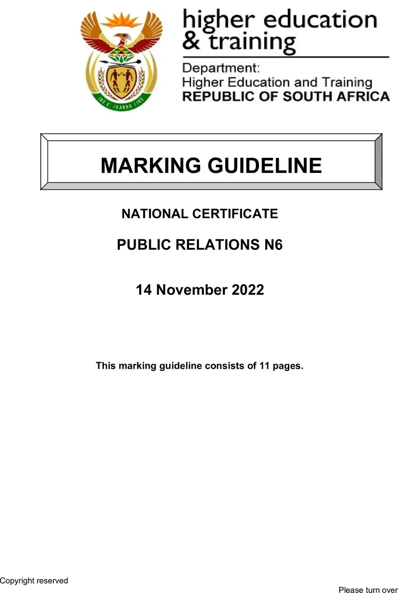 Public Relations N6 Memo Nov 2022 Edited