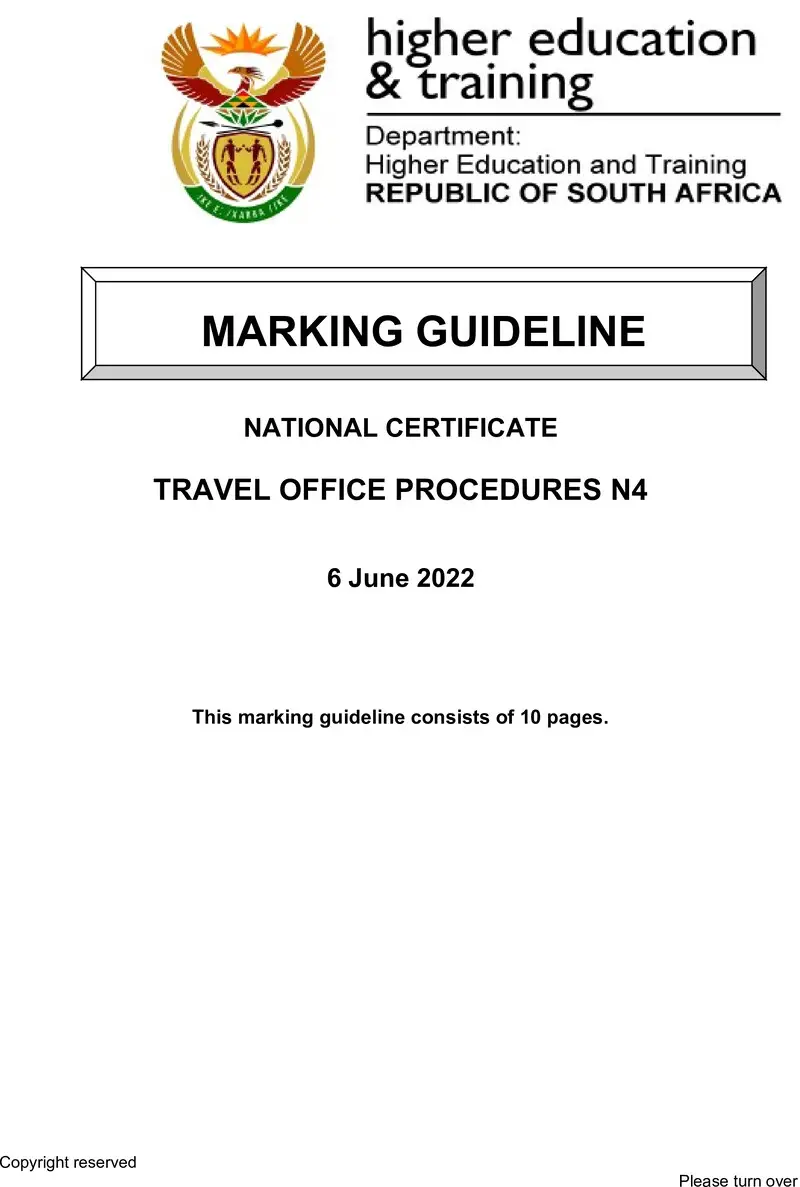 Travel Office Procedures N4 Memo June 2022