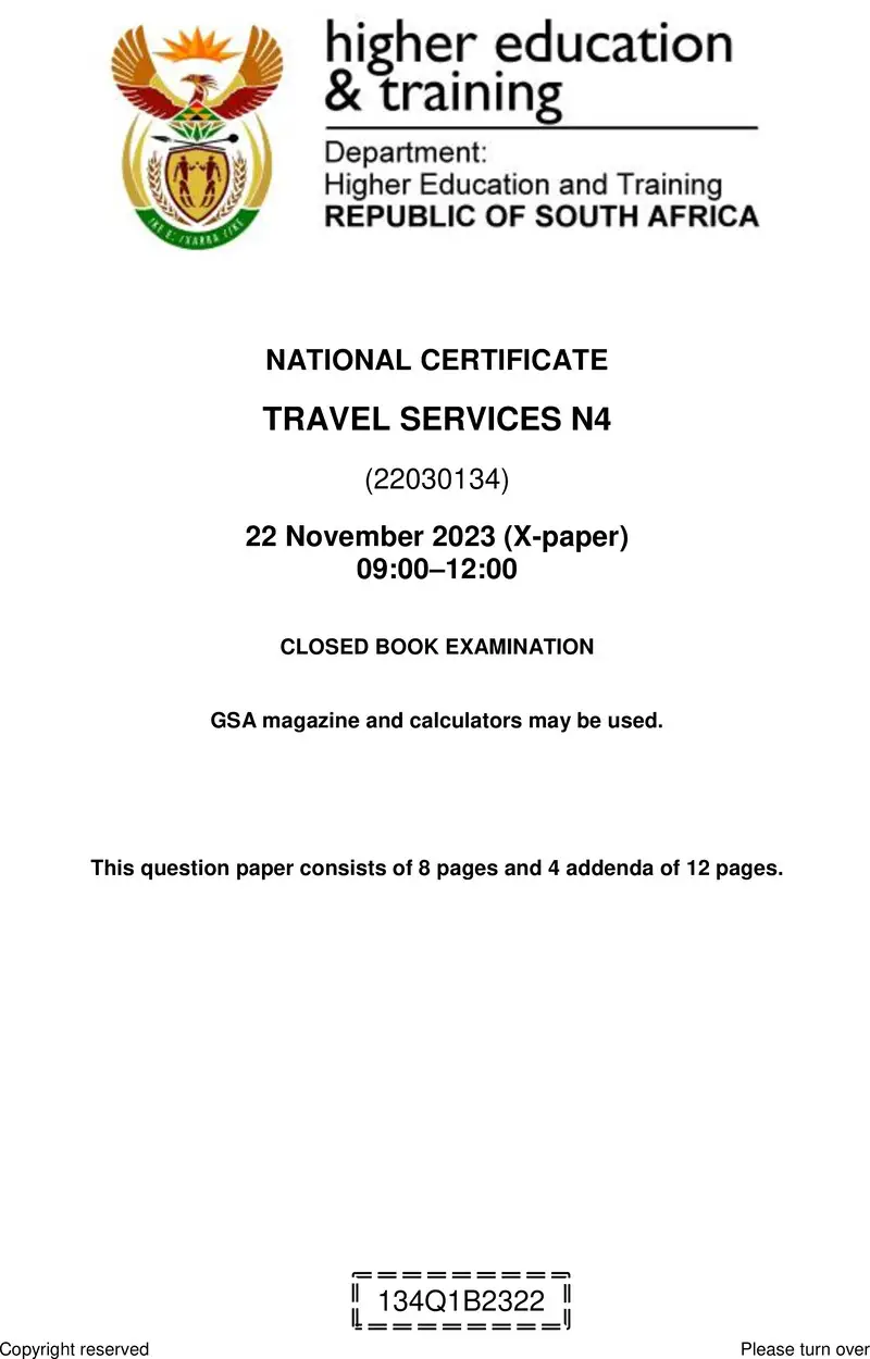 N1590 Travel Services N4 QP Nov 2023