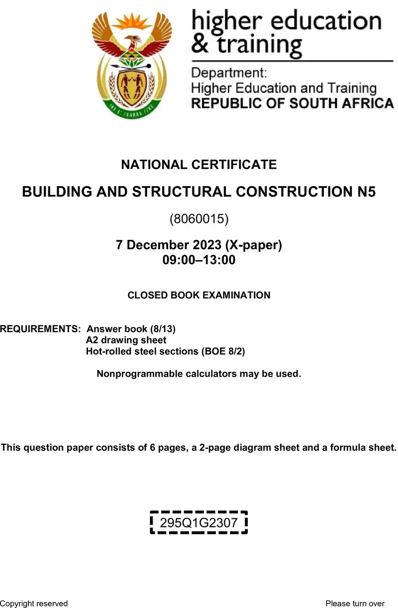 T140 Building And Structural Construction N5 QP Nov 2023 Ed preview