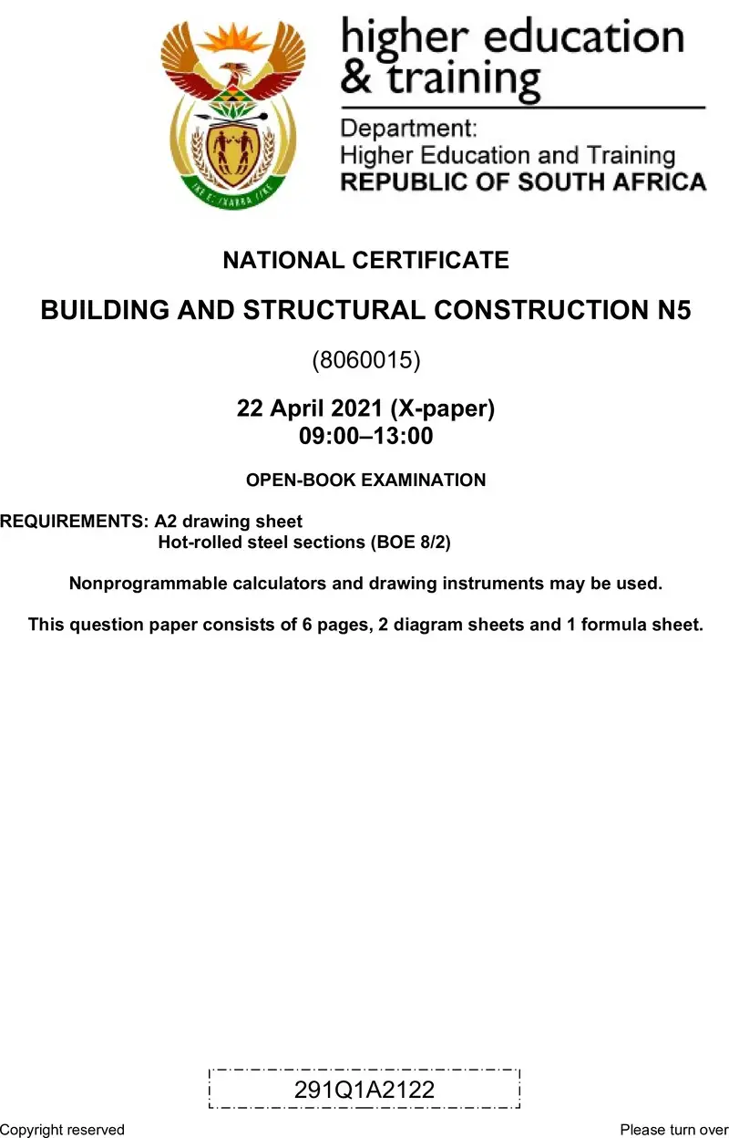 T140 Building And Structural Construction N5 QP Apr 2021 preview