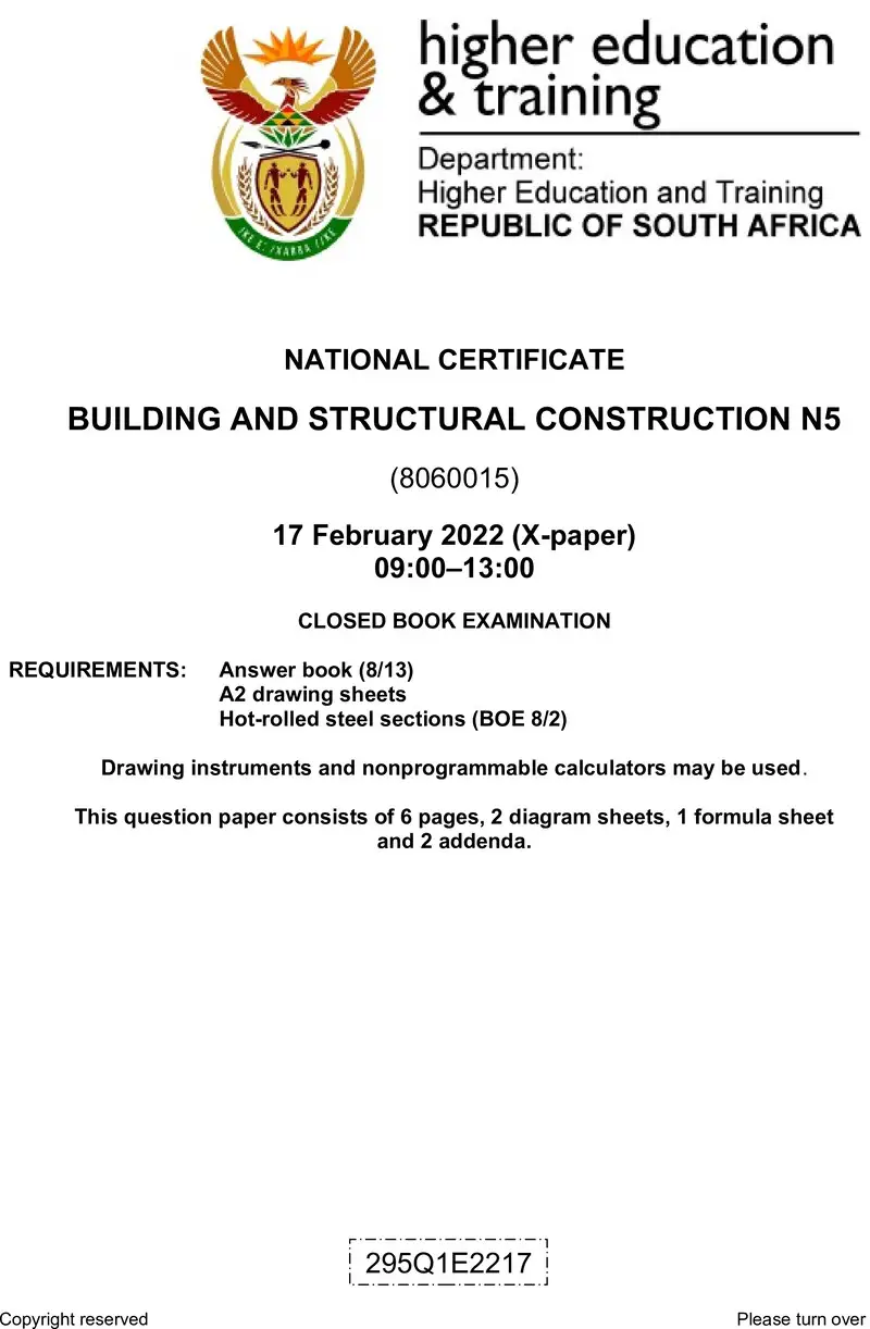 T140 Building And Structural Construction N5 QP April 2022 preview