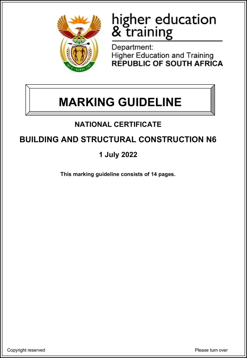 T150 Building And Structural Construction N6 Memo Aug 2022