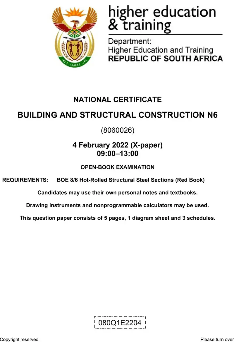 T150 Building And Structural Construction N6 QP April 2022