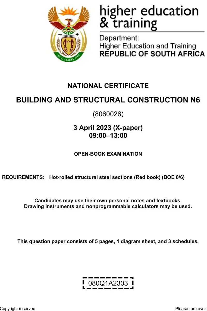 T150 Building And Structural Construction N6 QP April 2023 Edited