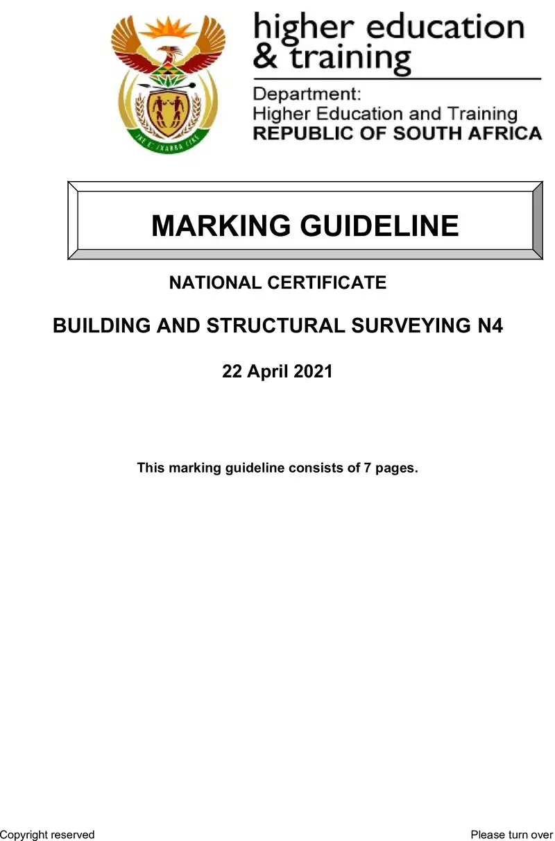 T160 Building And Structural Surveying N4 April Memo 2021 1