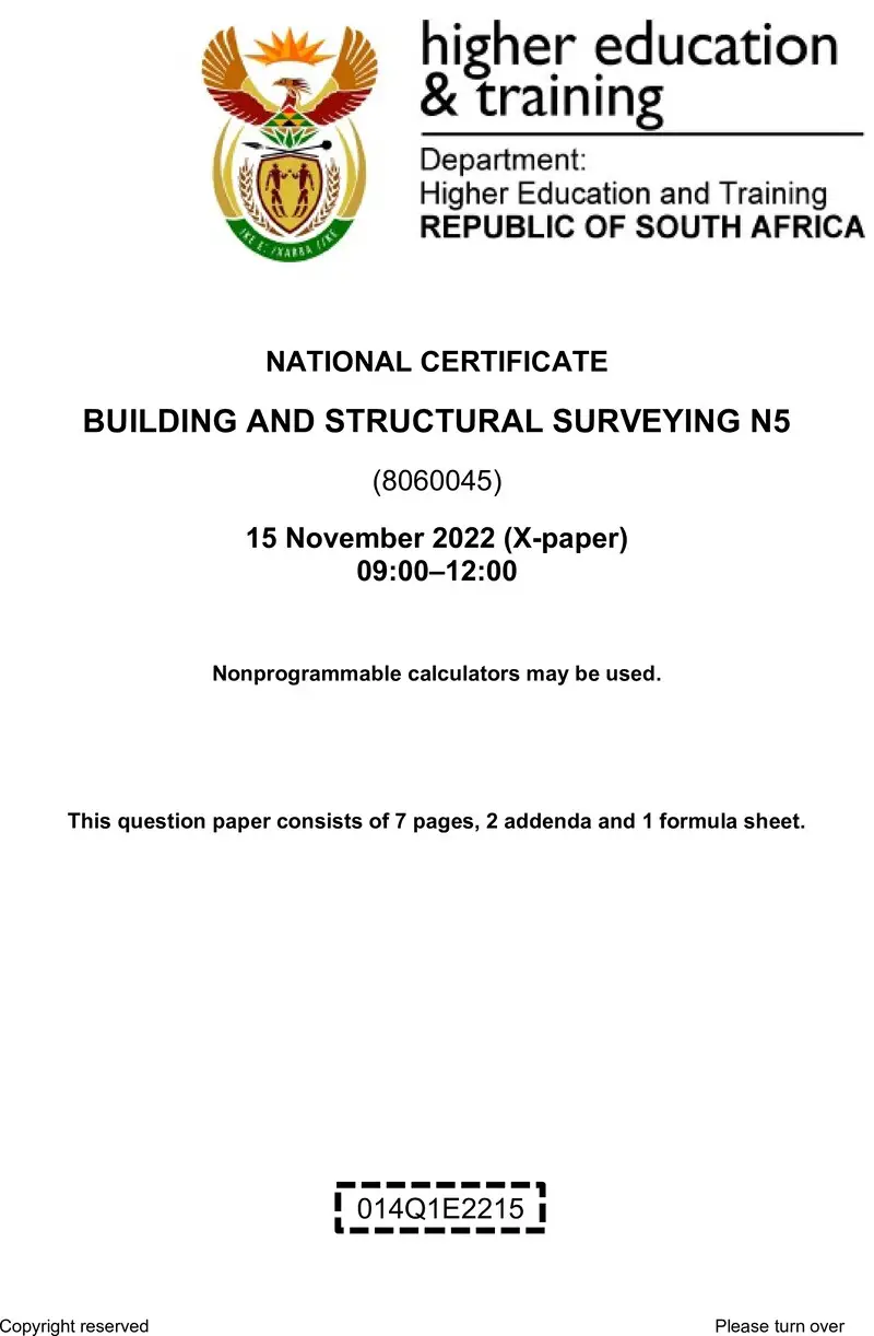 T170 Building And Structural Surveying N5 QP Nov 2022 Ed