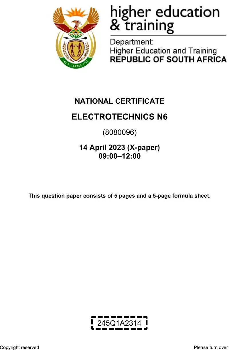 T550 Electrotechnics N6 QP April 2023 preview