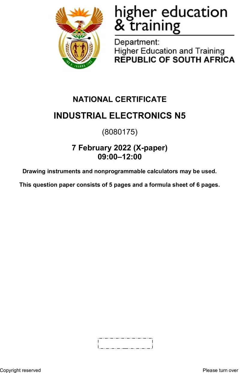 Industrial Electronics N5 QP Nov 2021