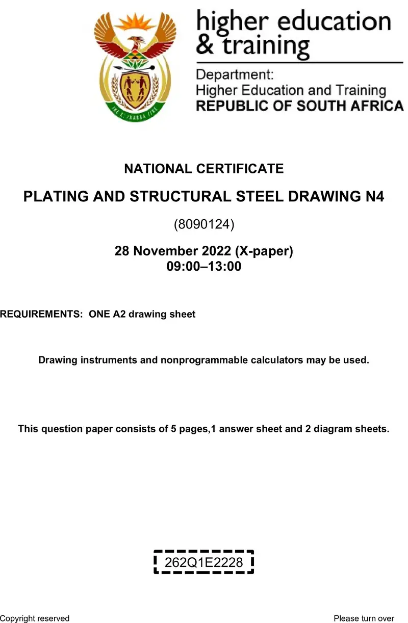 T1360 Plating And Structural Steel Drawing N4 QP Nov 2022 Edit preview