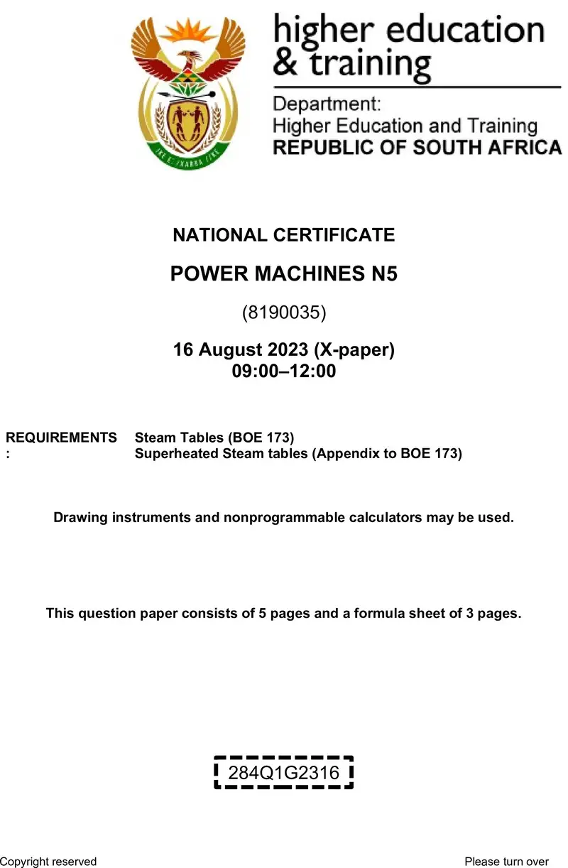 T1390 Power Machines N5 QP Aug 2023
