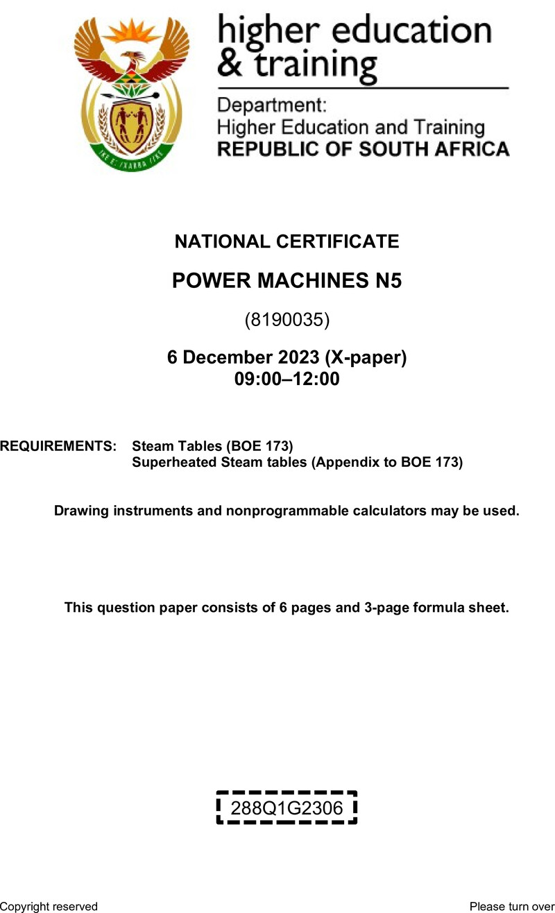 T1390 Power Machines N5 QP Nov 2023