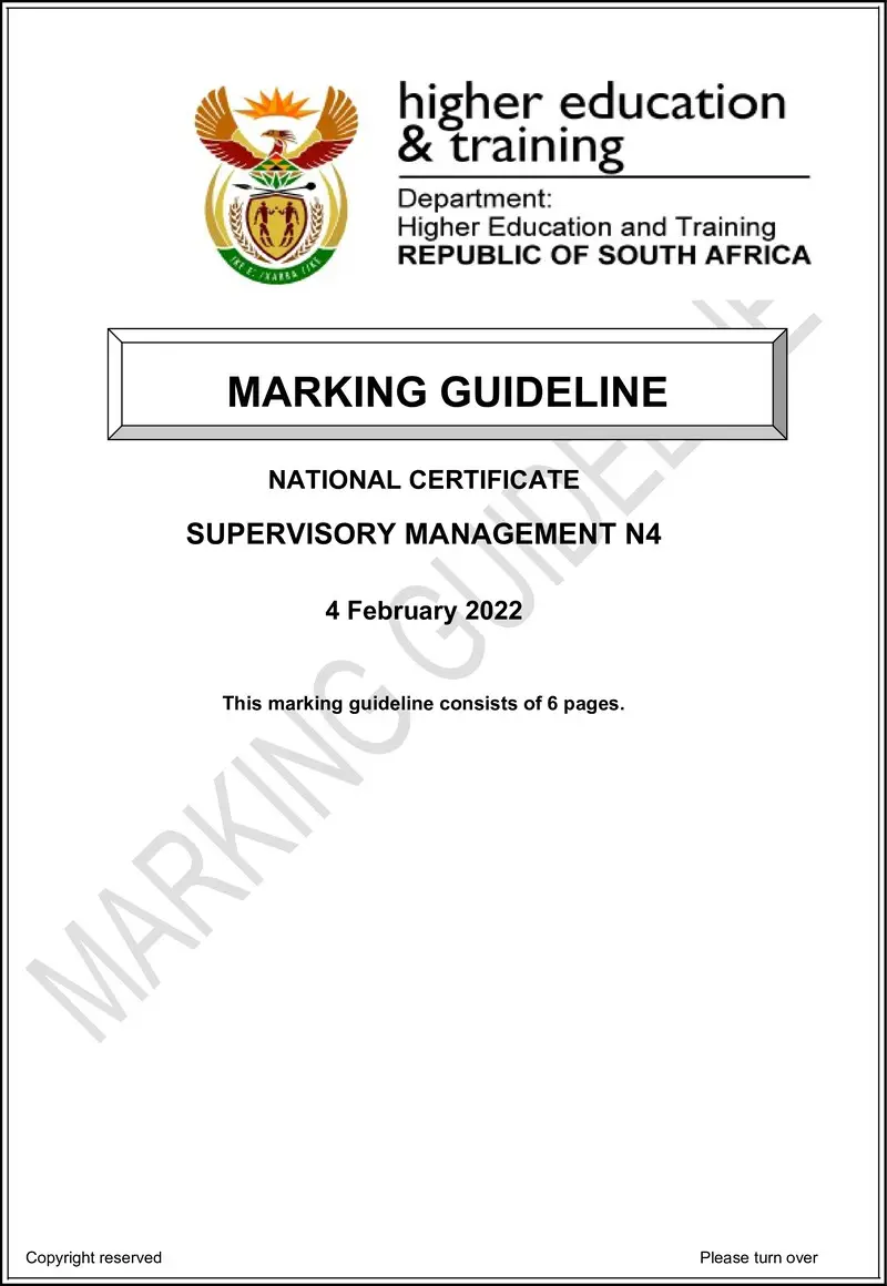 T1690 Supervisory Management N4 Memo April 2022