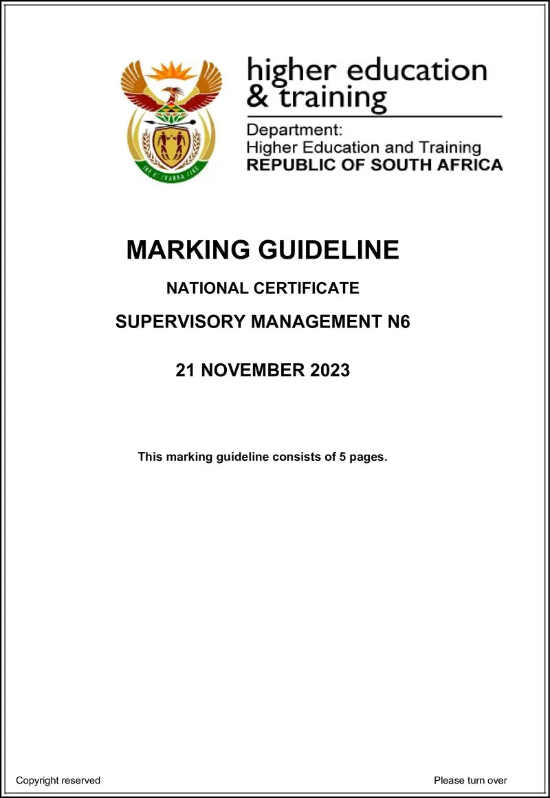T1710 Supervisory Management N6 Memo Nov 2023