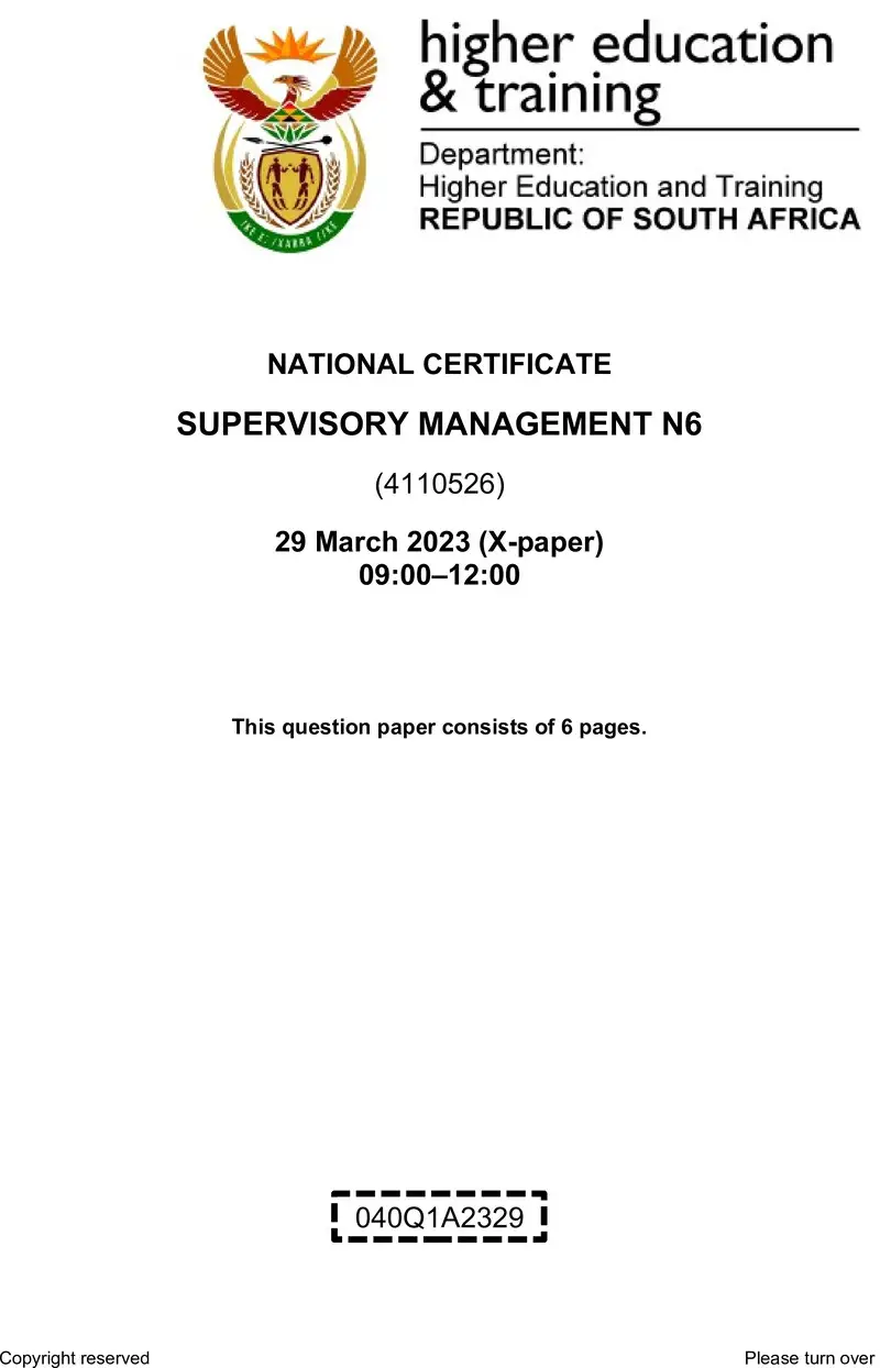 T1710 Supervisory Management N6 QP April 2023