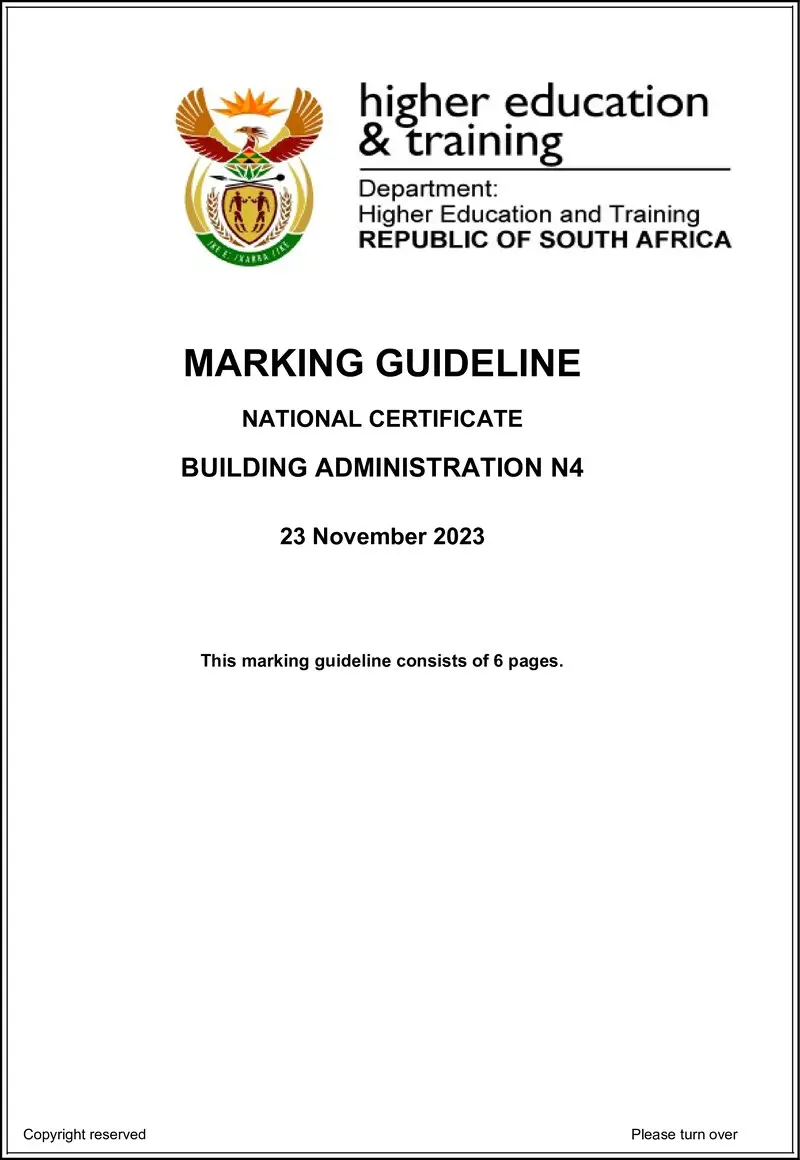 T90 Building Administration N4 Memo Nov 2023