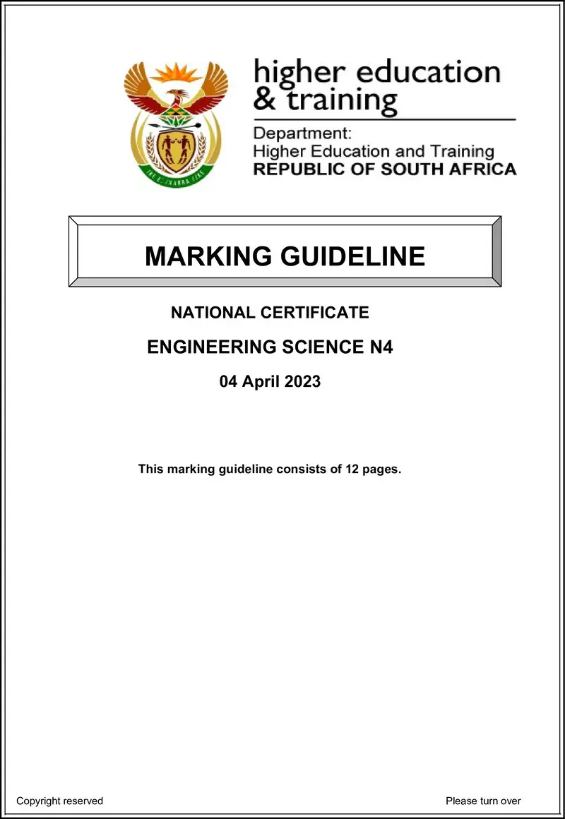 T650 Engineering Science N4 Mg April 2023