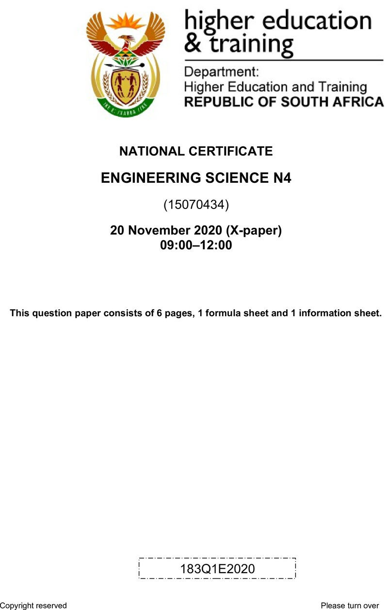 T650 Engineering Science N4 QP Aug 2020