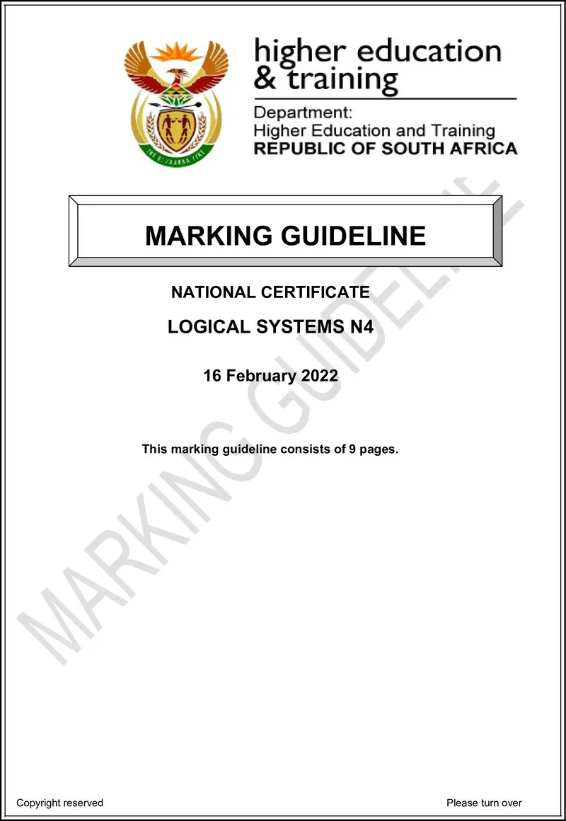 T940 Logic Systems N4 Memo April 2022