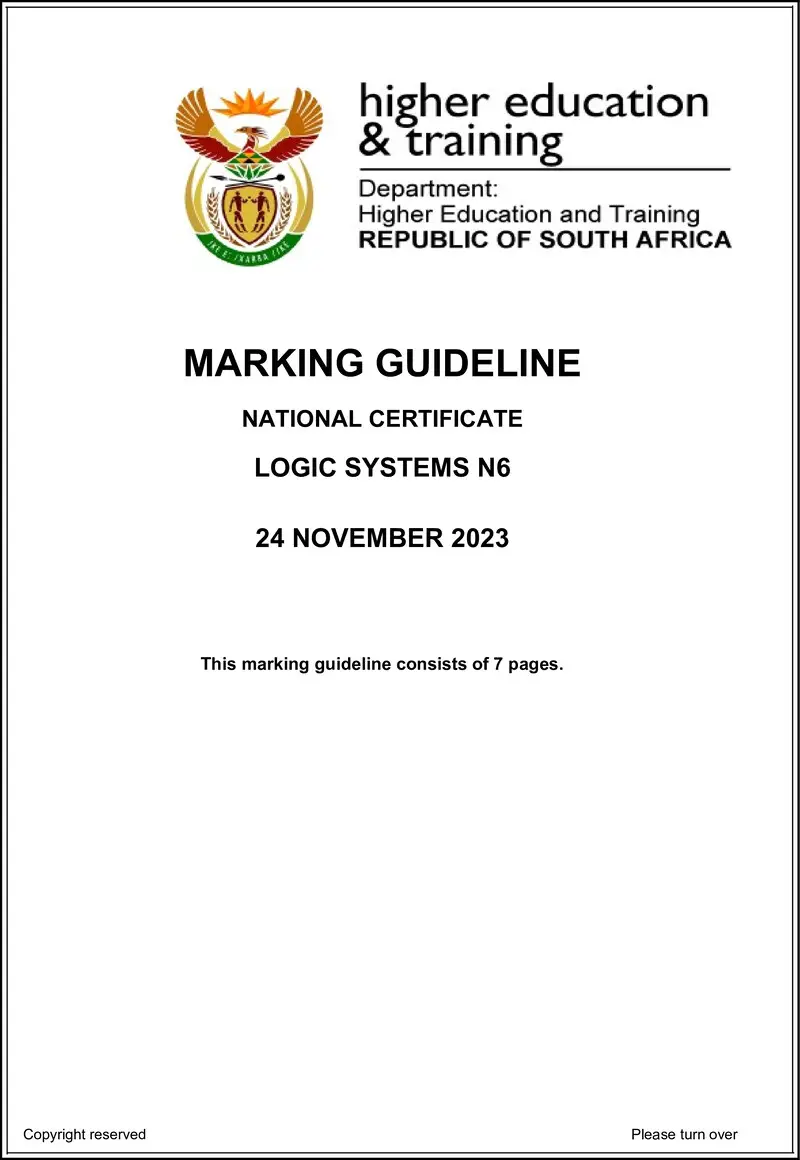 T960 Logic Systems N6 MEMO Nov 2023 Ed preview