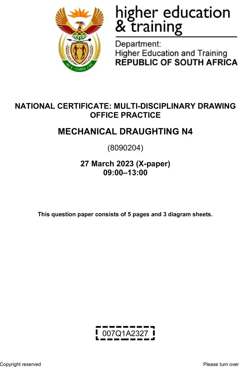 T1070 Mechanical Draughting N4 QP April 2023 preview