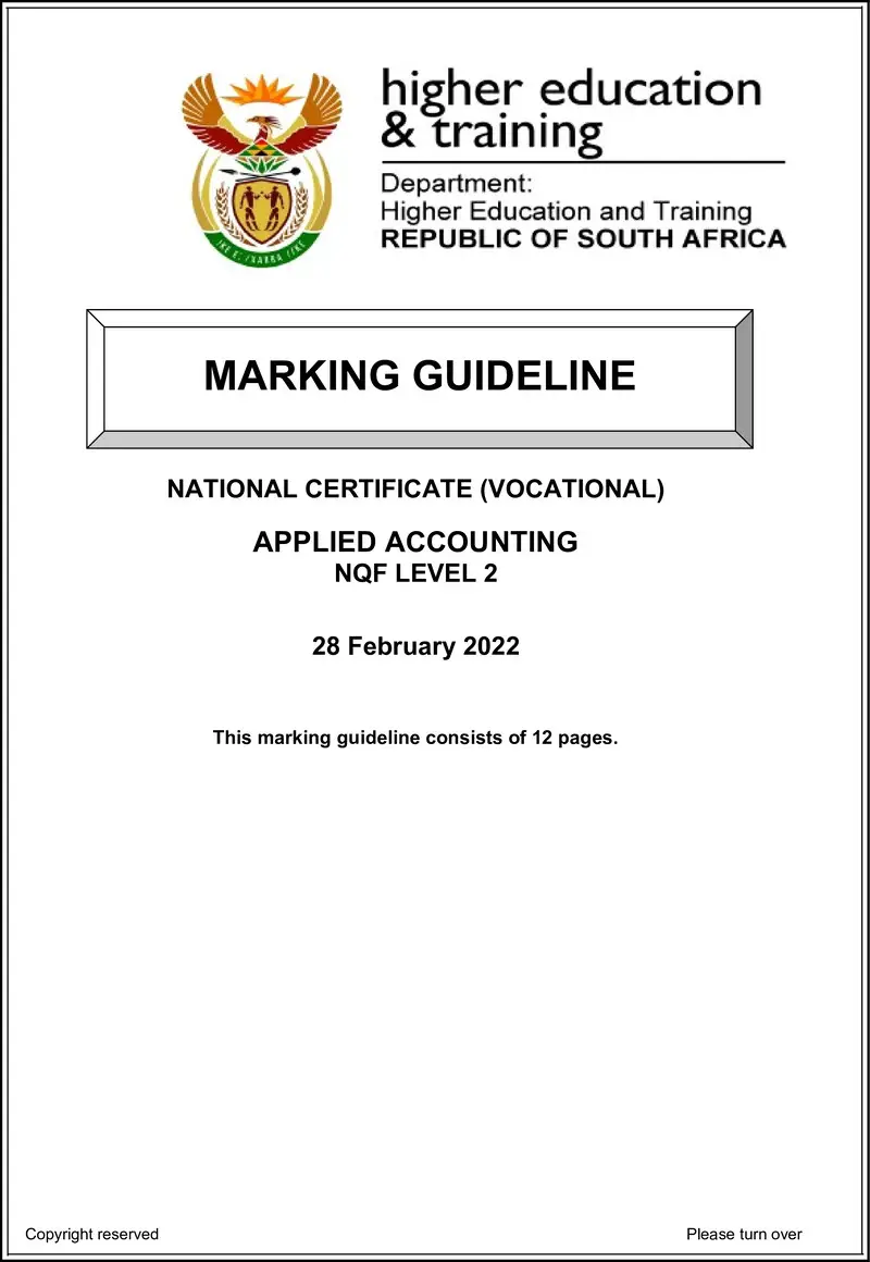 Nc170 Applied Accounting L2 Memo Supp Feb 2022