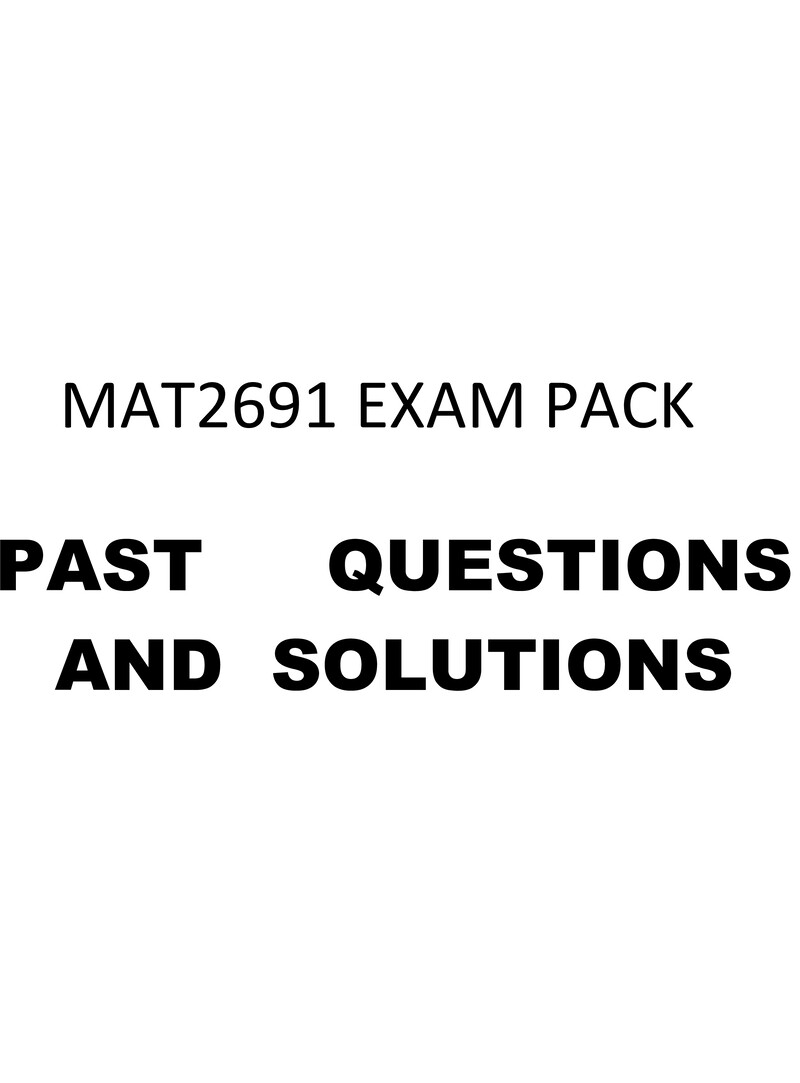 Mat2691 Exam Pack
