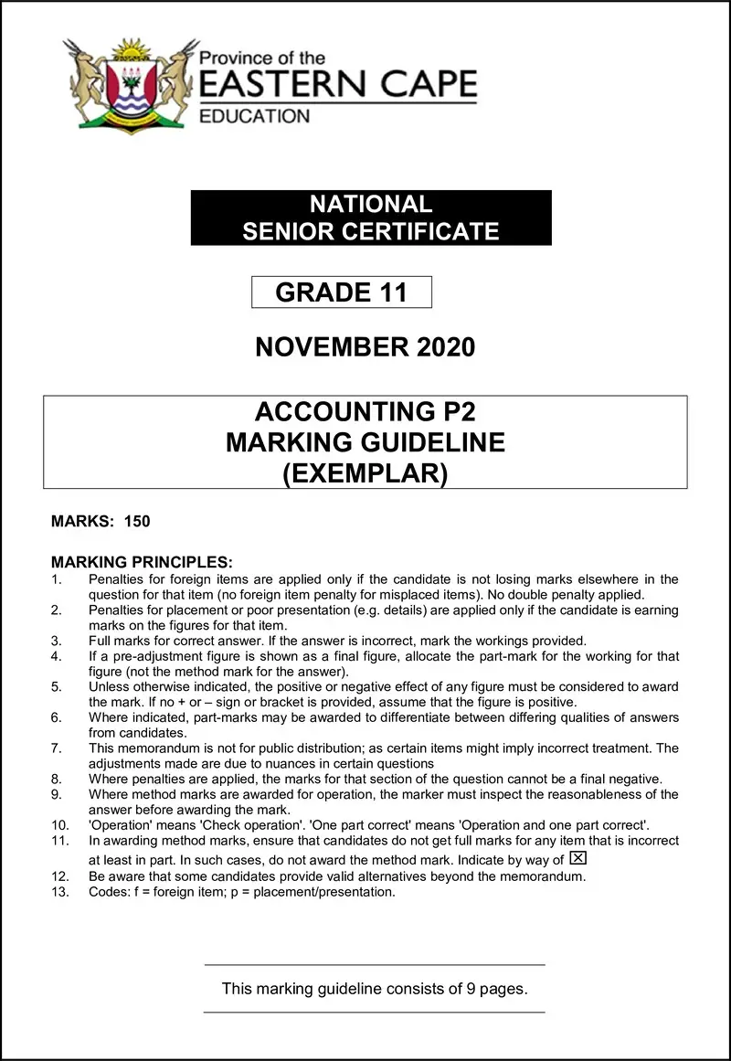Accn Grade 11 P2 November 2020 Mg Final