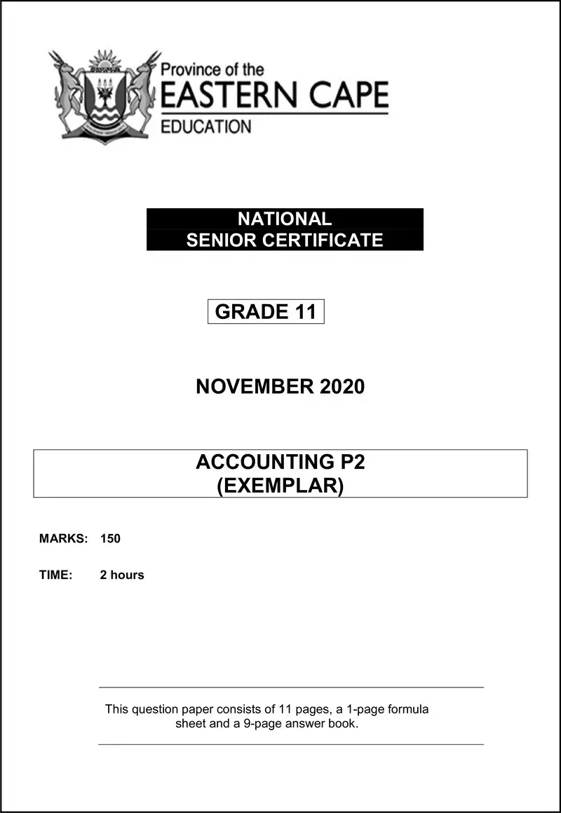 Grade 11 Accounting past paper 2020 – accn p2 qp gr11 nov2020 eng d
