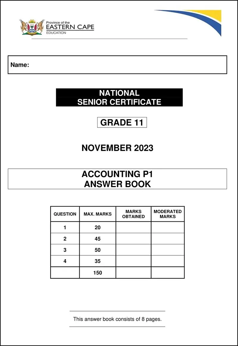 Accounting P1 Gr11 Answerbook November 2023 Eng